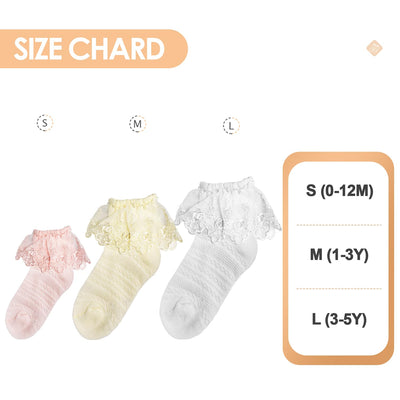 Boonbery Baby Girl Socks Lace Ruffle Socks 2/3/6 Pairs Eyelet Ankle Dress Sock for Newborn Infant Toddler 0-1/1-3/3-5 Years