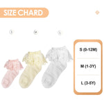 Boonbery Baby Girl Socks Lace Ruffle Socks 2/3/6 Pairs Eyelet Ankle Dress Sock for Newborn Infant Toddler 0-1/1-3/3-5 Years