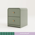 Storkcraft Next Santos 2-Drawer Nightstand (Olive with Natural) – GREENGUARD Gold Certified, Pre-Installed Drawer Tracks for Easier Assembly, Nightstand Organizer for Kids Bedroom