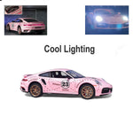 Toy Cars for Kids Age 3-8, Turbo S Alloy Diecast Model Car with Light & Sound, Toy Gifts with Display Base, Pull Back Sports RC Car Toys for Boys & Girls Pink