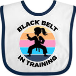 inktastic Girls Karate Black Belt in Training Baby Bib