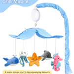 FEISIKE Baby Crib Mobile with 35 Lullabies, 3 Modes Rotation & Music, Adjustable Volume, Nursery Decor for Boys and Girls (Ocean Theme)