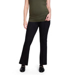Motherhood Maternity Women's Secret Fit Over The Belly Ponte Flare Pregnancy Pant, Black, Medium