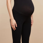Motherhood Maternity Women's Full Length French Terry Secret Fit Over The Belly Pregnancy Legging, Black, Small