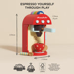 Le Toy Van - Honeybake Premium Wooden Cafe Machine Set - Pretend Kitchen and Cafe Play Toy Set | Kids Role Play Toy Kitchen Accessories (TV299), Small
