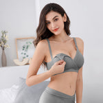 Vinfact 3 Pack Nursing Bras for Breastfeeding Seamless V Neck Maternity Bra Women Pregnancy Breastfeeding Bra - M,Black/Nude/Grey