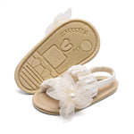 Bellocasa Infant Baby Girls Sandals Summer Flower Bowknot Wedding Princess Dress Shoe Soft Sole Baby Shoes for Newborn Girl(JYB208 White,2)