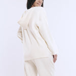 Motherhood Maternity Women's Long Sleeve V-Neck Scuba Pullover Nursing Hoodie, Winter White, Small