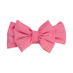 RuffleButts Girls UPF50+ Shimmer Swim Bow Headband - Rose, One Size
