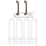 Vmaisi Baby Sliding Cabinet Locks - 4 Pack Adjustable U Shaped Child Safety Locks,Childproof Latches for Kitchen Bathroom Storage Cupboards Doors, Handles and Knobs White (4)