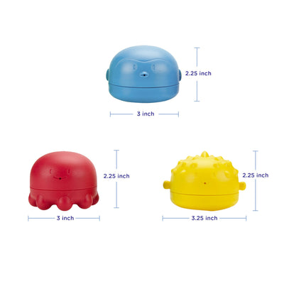 Ubbi Squeeze and Switch Silicone Bath Toys for Toddlers and Baby, Colorful Mix and Match Baby Bath Accessory, Water Toys for Toddler Bath Playtime, Set of 3