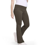 Motherhood Maternity Women's Full Length Roll Over Waist Lightweight Lounge Flare Pregnancy Yoga Pants, Deep Depths, Small