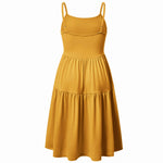 GINKANA Maternity Sleeveless Loose Dresses Adjustable Straps Dress for Pregnant Women Summer Baby Shower Slip Dress,Deep Yellow,XL