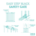 Regalo Safety 29-38.5" Baby Gate for Doorways & Bottom of Stairs, Pressure Mounted Baby Gate with Door for Babies, Toddlers & Pets, Tested & Safe for 30 Years, American Designed, American Owned, Black