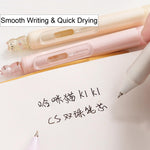 MOZXIRZ 4 Pcs Cute Retractable Pens Cat Gel Pens Gliiter Aesthetic Pen 0.5mm Fine Point Black Ink Smooth Writing Kawaii Cartoon Kitty Pen for Women Girls Office School Supplies (4Pcs Gliiter Cat)