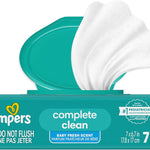 Pampers Baby Wipes, Complete Clean Baby Fresh Scented Wipe, Gently Cleans Head to Toe, 72 Total (1 Flip-Top Packs)