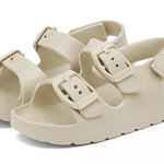 INMINPIN Toddler Boys Girls Buckle Sandals Comfort Open Toe Sandal with Adjustable Back Strap, Beige, 4 Toddler