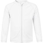 Boys Toddler Rash Guard Long Sleeve UPF 50+ Sun Protection Lightweight Swim Shirt for Baby Kids(White,12-18M)