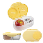 b.box Snack Box - Leakproof Mini Bento Box for Kids & Toddlers, 2 Compartment Snack Containers for Kids, Lunch Containers, Dishwasher Safe, BPA Free, PFAS Free, Ages 4m+, 1 3/4 Cup - Lemon Twist