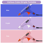Hot Glue Gun, Mini Hot Glue Gun Kit with 30 Glue Sticks, Fast Preheating Hot Melt for School Crafts DIY Arts and Quick Home Repairs, 20w Light Purple