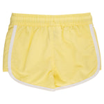 RuffleButts Girls UPF50+ Cover-Up Board Shorts - Banana, 2T