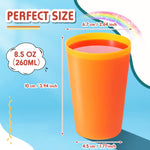 Potchen 54 Pieces Kids Plastic Cups 8.5 oz Reusable Drinking Cups Stackable Plastic Tumblers Colorful Water Glasses for Kids Toddler Baby Children Adults (Multicolor)