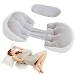 Trankerloop Pregnancy Pillow for Pregnant Women Sleeping, Faux Fur Luxury Maternity Pillow Support for Back, HIPS, Legs, Maternity Pillow Grey