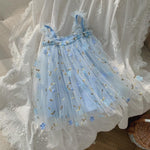 BGFKS Layered Tulle Tutu Dress for Toddler Girls,Baby Girl Rainbow Tutu Princess Skirt Set with Flower Headband.(Flower Blue,6 Months)