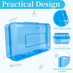 Pencil Box, Clear Pencil Case, Large Capacity Plastic Hard Pencils Case Crayon Box with Snap-Tight Lid Stackable for Kids Adult Student Pens Pencils School Supplies Storage Office Supplies, Blue