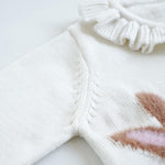 Toddler Baby Girl Cardigan Knit Sweater Long Sleeve Open Front Button Down Cardigan Coat for Fall Winter B-White
