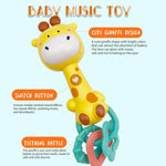 WHNKFB Baby Rattle Musical Toy, Light-Up Teething & Chew Sensory Toy for 6-12-18 Months, BPA-Free Soft Rubber & ABS, Soothing Toy for Baby Girl & Boy, Perfect Gift for 1+ Year Old (Giraffe)