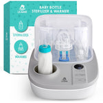Baby bottle sterilizer and warmer with packaging in the background