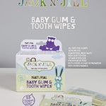 Jack N' Jill Baby Gum & Tooth Wipes - Natural & Safe, Contains only Water & Xylitol, Soft Cotton, Free from Fluoride & Sugar, Baby Mouth Wipes - 25 Individually Wrapped Wipes (Pack of 2)