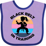 inktastic Girls Karate Black Belt in Training Baby Bib