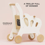 Le Toy Van - Educational Wooden Toy Role Play Grocery Store Shopping Trolley | Boys Or Girls Pretend Play Supermarket Playset - for Ages 3+