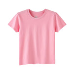 Cadidi Dinos Boys' Girls' 100% Cotton Short Sleeve Shirts Solid Pink T-Shirts Size 12-18 Months