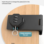 MeBantoo 90 Degree Cabinet Combination Door Lock Latch, Zinc Alloy Password Rotary Hasp Lock, Keyless Folding Latches for Office File Cabinet, Drawers, Cupboard, Small Doors, Locker (2, Black)