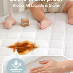 Yoofoss Waterproof Crib Mattress Protector 2 Pack, Quilted Crib Mattress Pad Cover Ultra Soft and Breathable, Machine Washable Toddler Mattress Protector for Standard Baby Crib Size 52''x28''