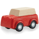 PlanToys® Red SUV Wooden Montessori Vehicle Toy | Early Movement, Imagination and Practical Life Exploration | Eco Friendly Car for Indoor and Outdoor Play