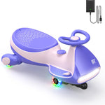 FanttikRide 6V N7 Classic Electric Wiggle Car with Pedal, Rechargeable Battery, CyberWiggle, 2 in 1 Swing Car, 2 Speed, Anti-Rollover, Flashing Wheels, Bluetooth, for Ages 3 and Up, 150 Lbs, Pink