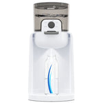 White water dispenser with a clear bottle on a white background