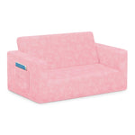Delta Children - Serta Perfect Sleeper Kids 2-Seater Sofa, Convertible 2-in-1 Flip Open Toddler Couch Sleeper, Foam Chair for Playroom & Bedroom, Bed Lounger, Comfy Play Sleeping Lounge Chair, Pink