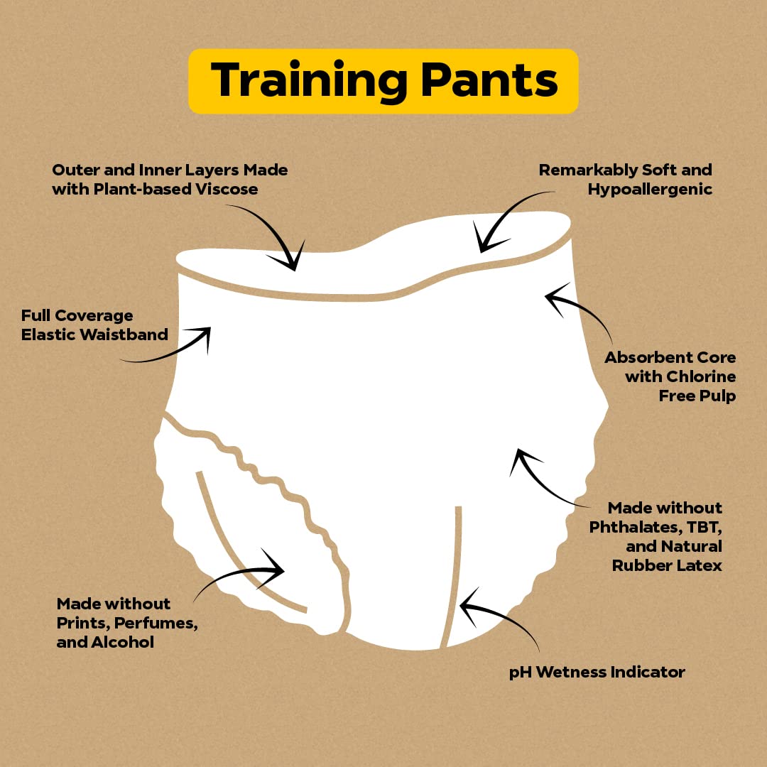 DYPER Toddler Training Pants 3T-4T for Boys & Girls Hypoallergenic, Unscented, Plant-Based & Perfect for Sensitive Skin, Leakproof Potty Training Pants for Day & Overnight Protection (24 Count)