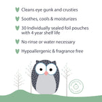 Natural Essentials Lil' Peepers Baby Eye Wipes and Eyelid Cleanser, Preservative-Free & Rinse-Free, Pediatrician Recommended Hypoallergenic Soft Eyelid Wipes for Babies, Kids and Adults (30 Count)