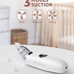 GROWNSY Nasal Aspirator for Baby | Baby Nose Sucker | Electric Nose Suction for Toddler, Ergonomic Booger Sucker with 3 Silicone Tips, Music & Light Soothing Function(White)