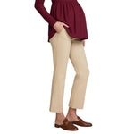 Motherhood Maternity Women's Super Stretch Secret Fit Over The Belly Ankle Straight Leg Pregnancy Dress Pants for Work, Khaki, X-Large