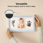Inkless Hand and Footprint Kit, Boy, Girl, Newborn Keepsake - No Mess Ink Pad for Baby Handprint, Clean Touch Paw Print Kit for Dog Picture Frame, Personalized Baby Christmas Shower Gifts (Mist Blue)