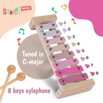 Stoie's Pink Sensation Xylophone for Kids and Toddlers 3-5, Tuned C-Key Wooden 8 Notes Xylophone with Mallets and Music Song Book, Montessori Toy
