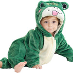 Unisex Baby Flannel Romper Animal Onesie Costume Hooded Cartoon Outfit
