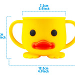 Linowos Toddler Cup, Silicone Training Cup, Baby Led Weaning Cup with Double Handle, Baby Open Cup, Unbreakable, 7oz, 6+ Months